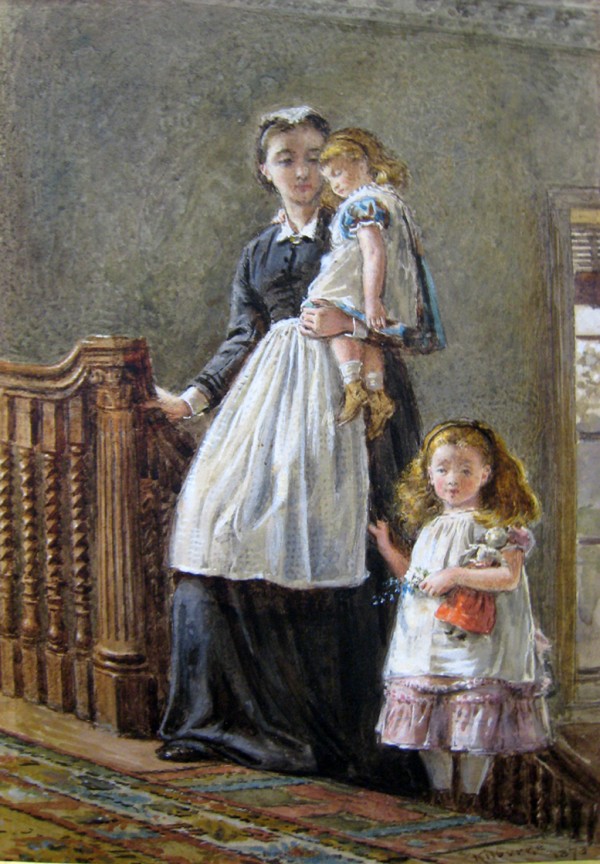 Governess with Two Girls 1873 by George Goodwin Kilburne